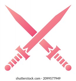  Vector Sword Glyph Gradient Icon Design
