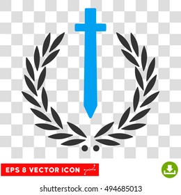 Vector Sword Honor Embleme EPS vector pictogram. Illustration style is flat iconic bicolor blue and gray symbol on a transparent background.