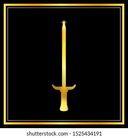 Vector sword icon design element illustration on dark background.