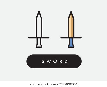 Vector sword isolated icon illustration