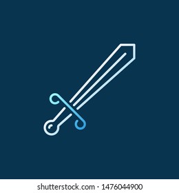 Vector Sword modern colorful icon or sign in outline style on dark background
