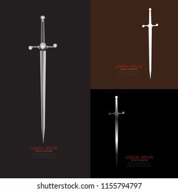 vector of swords . 3D illustration. 