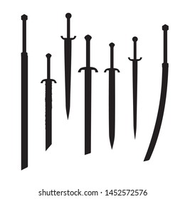 vector of swords . illustration. sword set. 