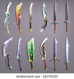 Vector swords set ( vector illustrations).