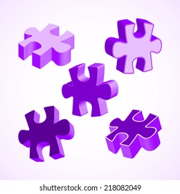 Vector SWOT illustration made from four colorful puzzle pieces