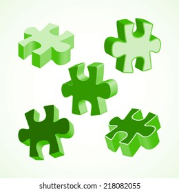 Vector SWOT illustration made from four colorful puzzle pieces