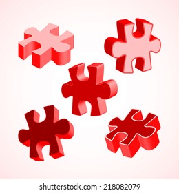 Vector SWOT illustration made from four colorful puzzle pieces