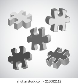 Vector SWOT illustration made from four colorful puzzle pieces