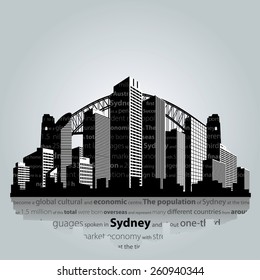 Vector. Sydney city silhouette.