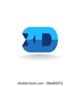 Vector symbol 3 dimensions. 3D logo isolated on white background.