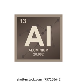 Vector symbol of Aluminium from the Periodic Table of the elements on the background from connected molecules