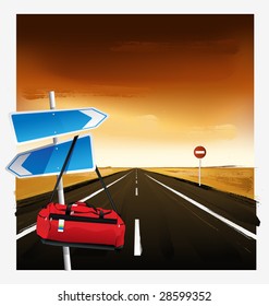 símbolo vector, dirección de flecha, bolsas rojas