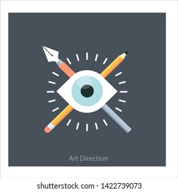 vector symbol art direction as an icon on the website