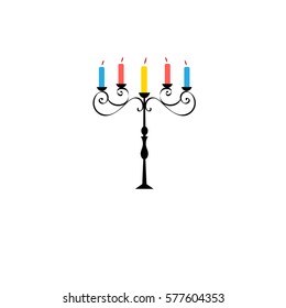 Vector symbol of a beautiful candlestick on a white background