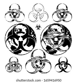 Vector symbol biohazard. Isolated on white.