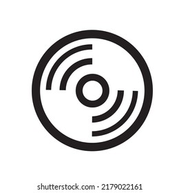 símbolo vector para cinta de disco negro en fondo blanco.