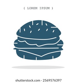 Vector symbol. Burger icon illustration. Stock vector symbol illustration design.