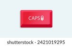 vector symbol of CAPSLOCK key on keyboard. command button to change the case letter on the computer. design around technology