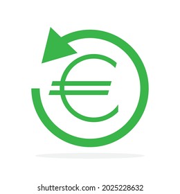 Vektorsymbol von Cash Back. Rückerstattungsgeld oder Devisensymbol einzeln. Flaches Finanzdienstleistungssymbol.