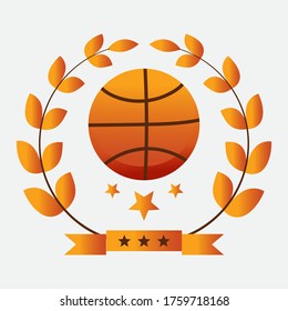 Vector symbol of champion basketball concept game
