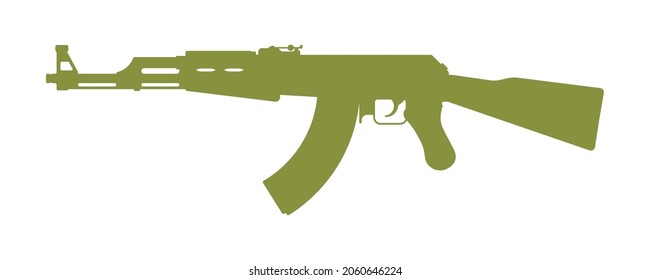 Vector symbol of classic army gun. Isolated on white background.