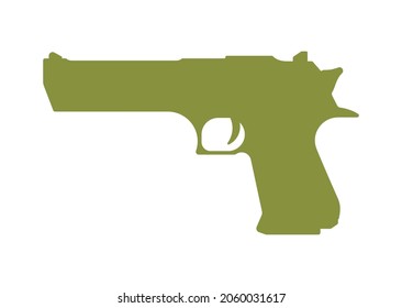 Símbolo vectorial de la pistola clásica. Aislado sobre fondo blanco.