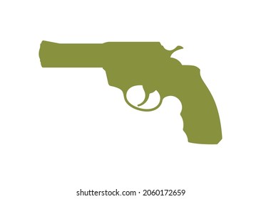 Símbolo vectorial de la pistola clásica. Aislado sobre fondo blanco.