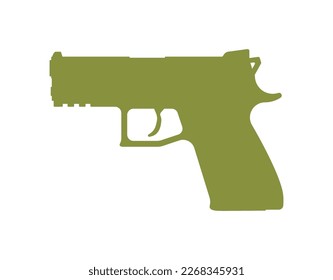 Vector symbol of classic handgun. Isolated on white background.