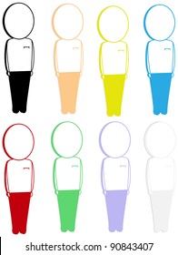 vector symbol colored people to social networks become the sign of each color