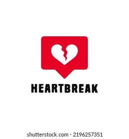vector symbol of cracked heart concept