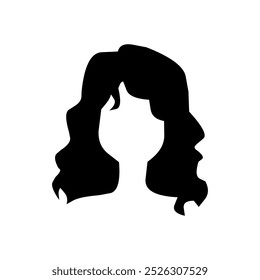 Vector symbol of curly hairstyle for women