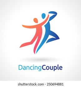 Vector symbol of a dancing couple.