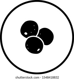 Vektorsymbol mit drei Kranbeeren