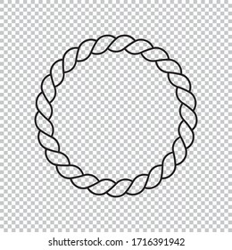 Vector symbol design of circle rope icon illustration without background, Abstract round rope shape design with line pattern element