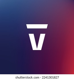 Vector symbol design consisting of letters T and V.