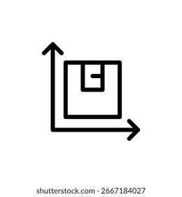 Ilustração de design de símbolo vetorial de um ícone de tamanho em estilo de linha