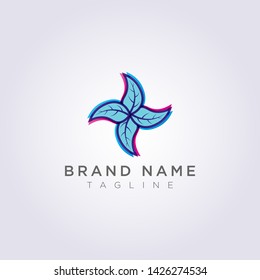 Vector Symbol Design Leaves Propeller Logo Icon.