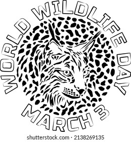 Vektorsymbol-Design für den Weltnaturerbe-Tag auf Luchshintergrund