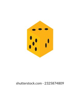 vector symbol dice is yellow on a white background