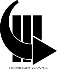 vector symbol direction arrow passing through three vertical lines