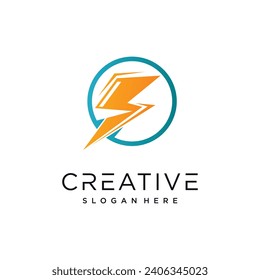 Vector symbol of electric  logo with modern style