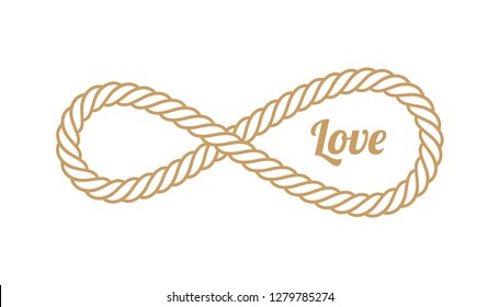 Vector symbol of endless love with rope