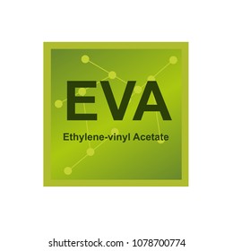 Vector symbol of Ethylene-vinyl acetate (EVA) polymer on the background from connected macromolecules