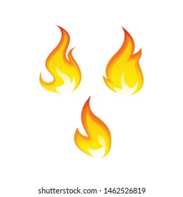 Vector symbol fire flame icon set . fire burning light effects isolated on white background