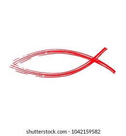 Vector symbol of fish, christian religious sign, abstract logo.