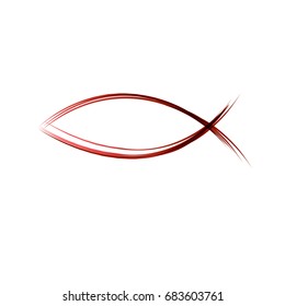 Vector symbol of fish, christian religious sign, abstract logo.