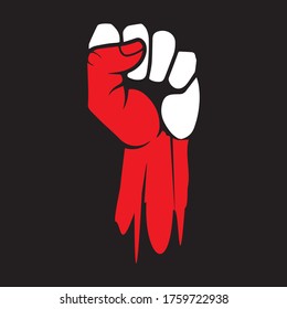 Vector symbol of the fist of Indonesia's independence concept