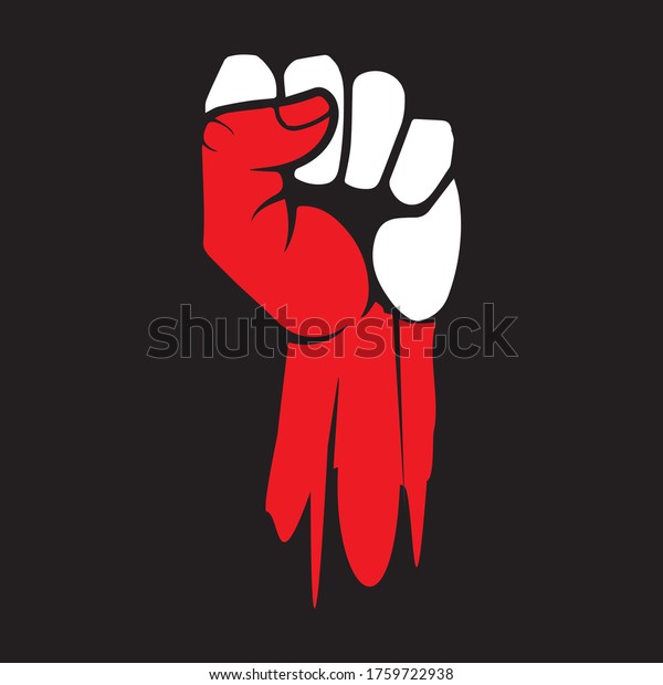 Vector Symbol Fist Indonesias Independence Concept Stock Vector ...