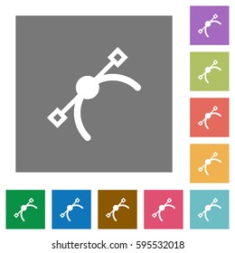 Vector symbol flat icons on simple color square backgrounds