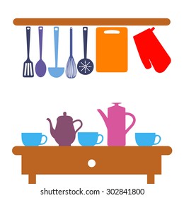 vector symbol fork food kitchen silhouette kettles